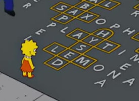 Гомер и Лиза обмениваются кроссвордами